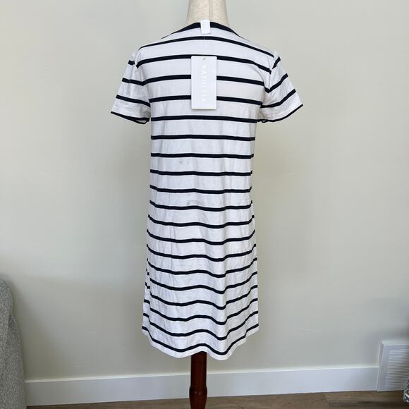 ATHLETA Women's Essential Tee Dress Size XS In Navy Stripes - Picture 4 of 11